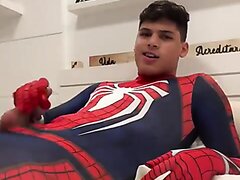 Spider-Man Jerks off and Cums