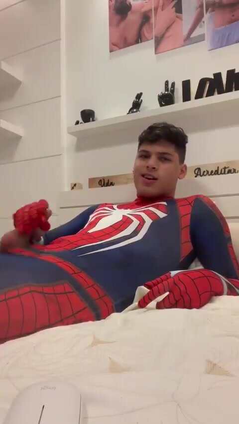 Spider-Man Jerks off and Cums