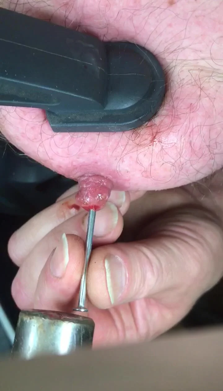 Long nail in nipple - ThisVid.com