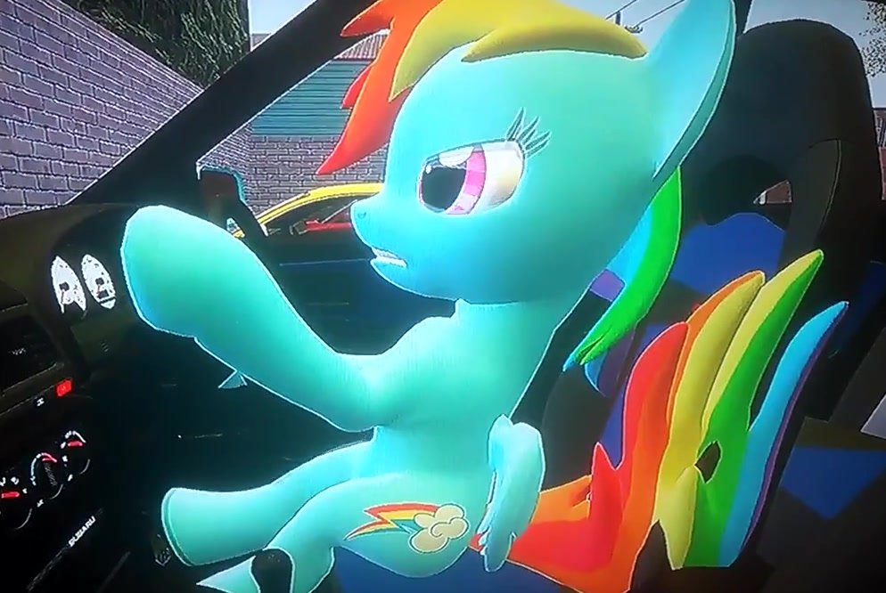 Rainbow Dash pedal pumping and cranking
