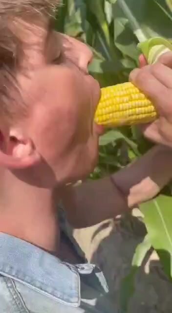 Country Boy suckin' corn