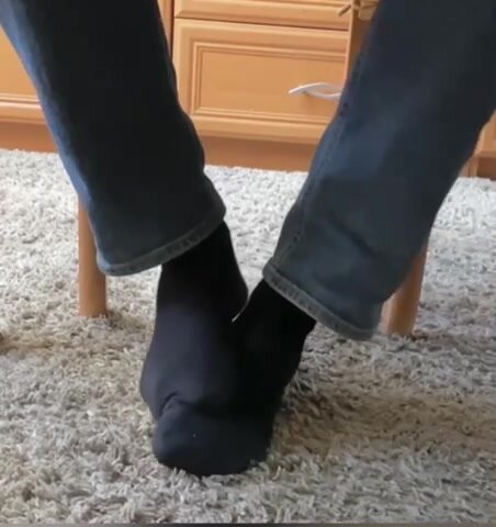 My Uncle hot black socks under the table