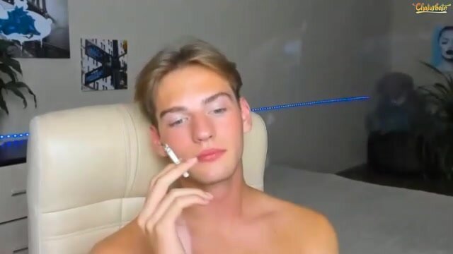 young twink has a cigarette