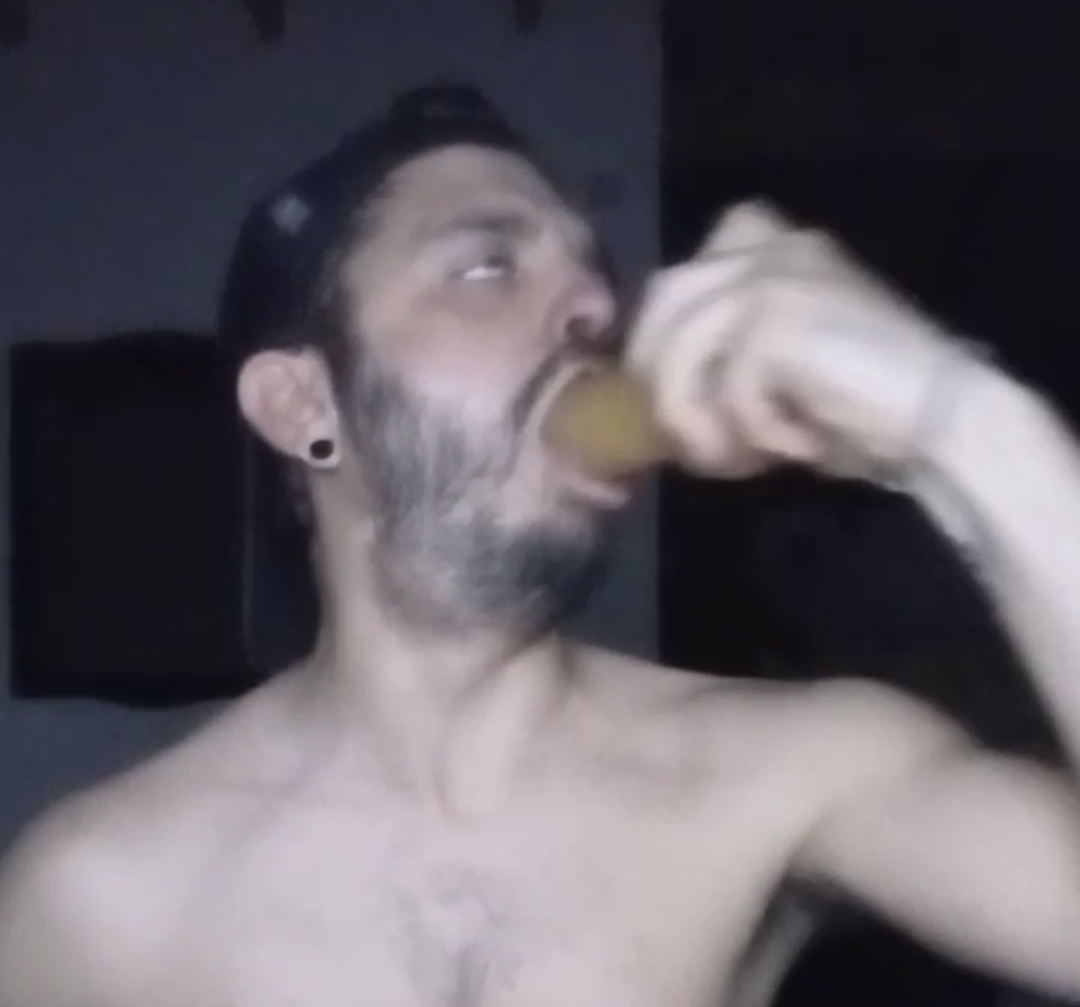 Faggot Fede destroying his throat with a dildo