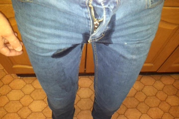 pissing in my cum stained skinny jeans