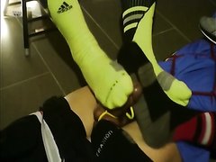 Football sock tease