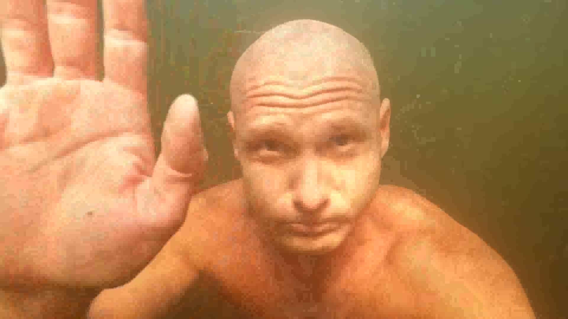 Cute russian barefaced underwater