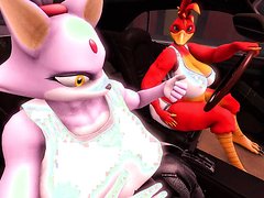 Blaze and Kazooie farting in the car