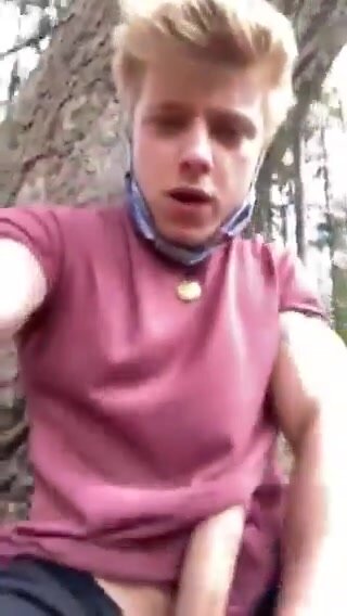 Films himself in a park jerking off