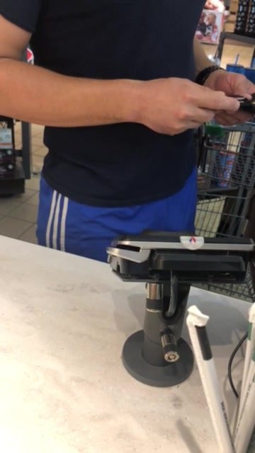 Drop Dead Stud Bulging at Coffee Counter