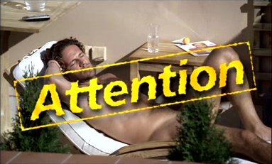 french advert with nudist  man