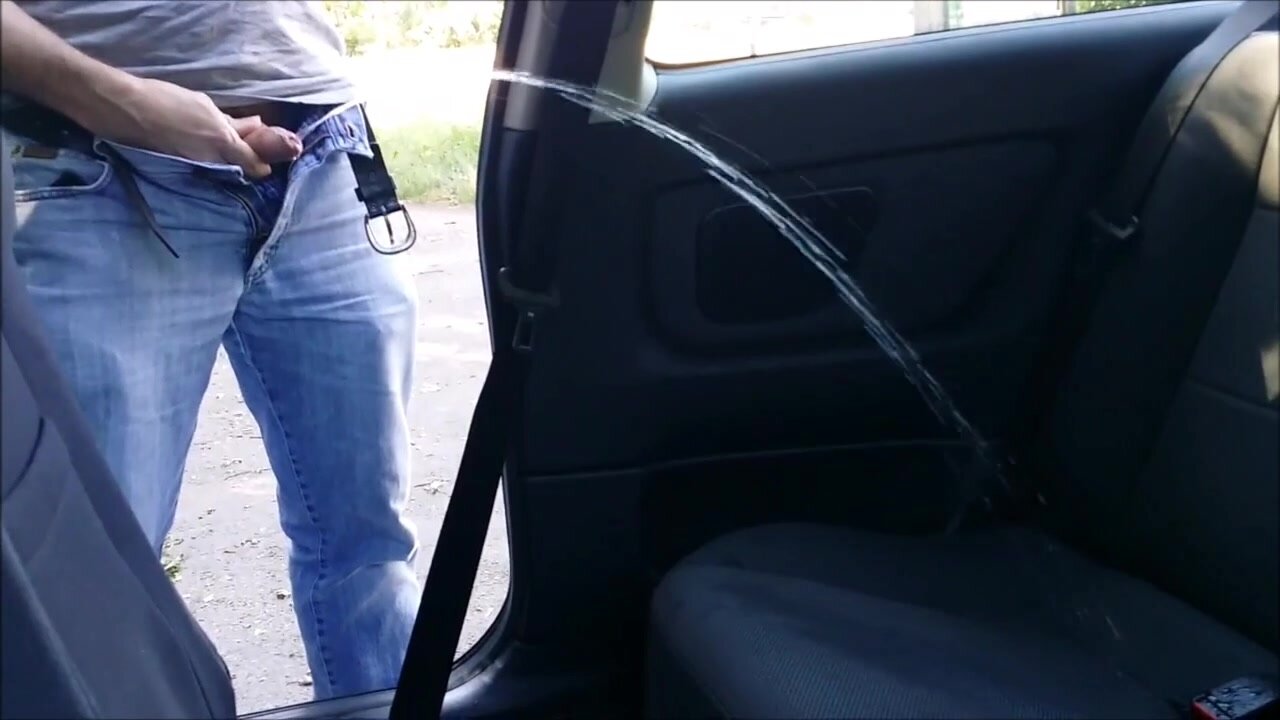 Pissing inside a car - video 2