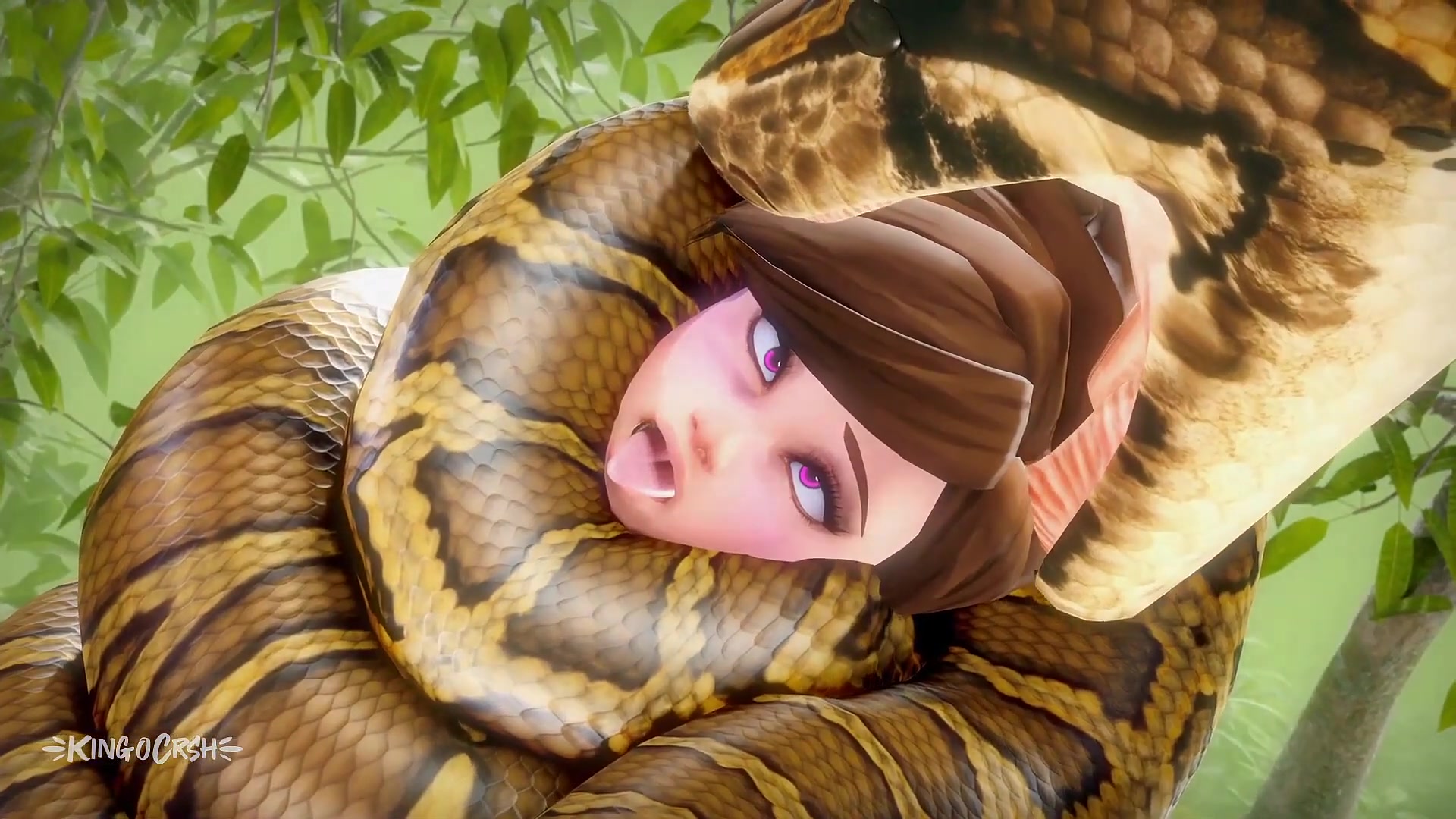 Snake constricting before vore. *king o crsh