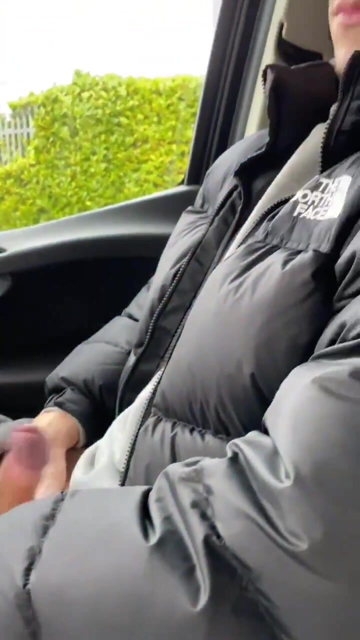 Jerking in the car with North Face Nuptse puffer