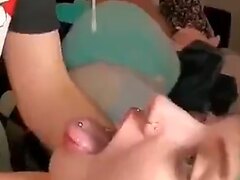 Spitting on and slapping her slut