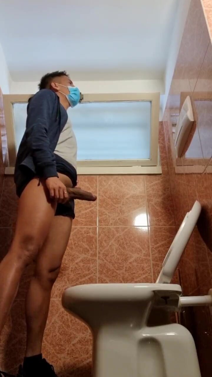 cute boy pissing in the toilet 2