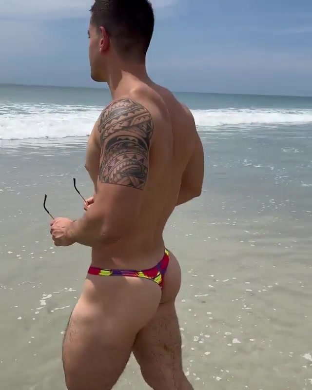 Sexy guy in skimpy thong