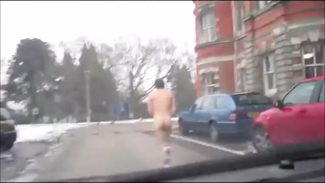 College Streaker Does His Thing for Charity