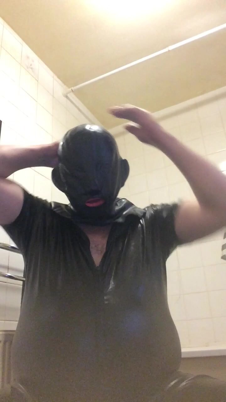 gimp suit and gimp hood wank