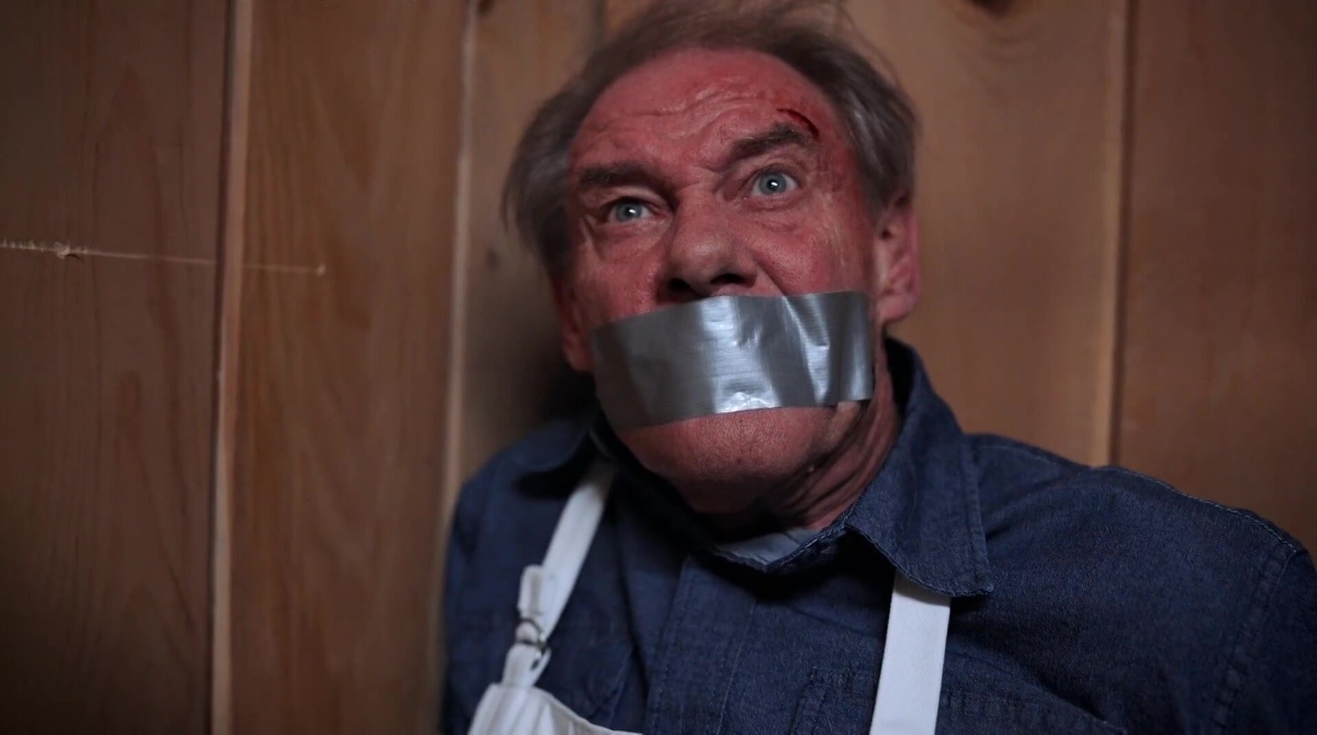 Daddy duct tape gagged and squirming