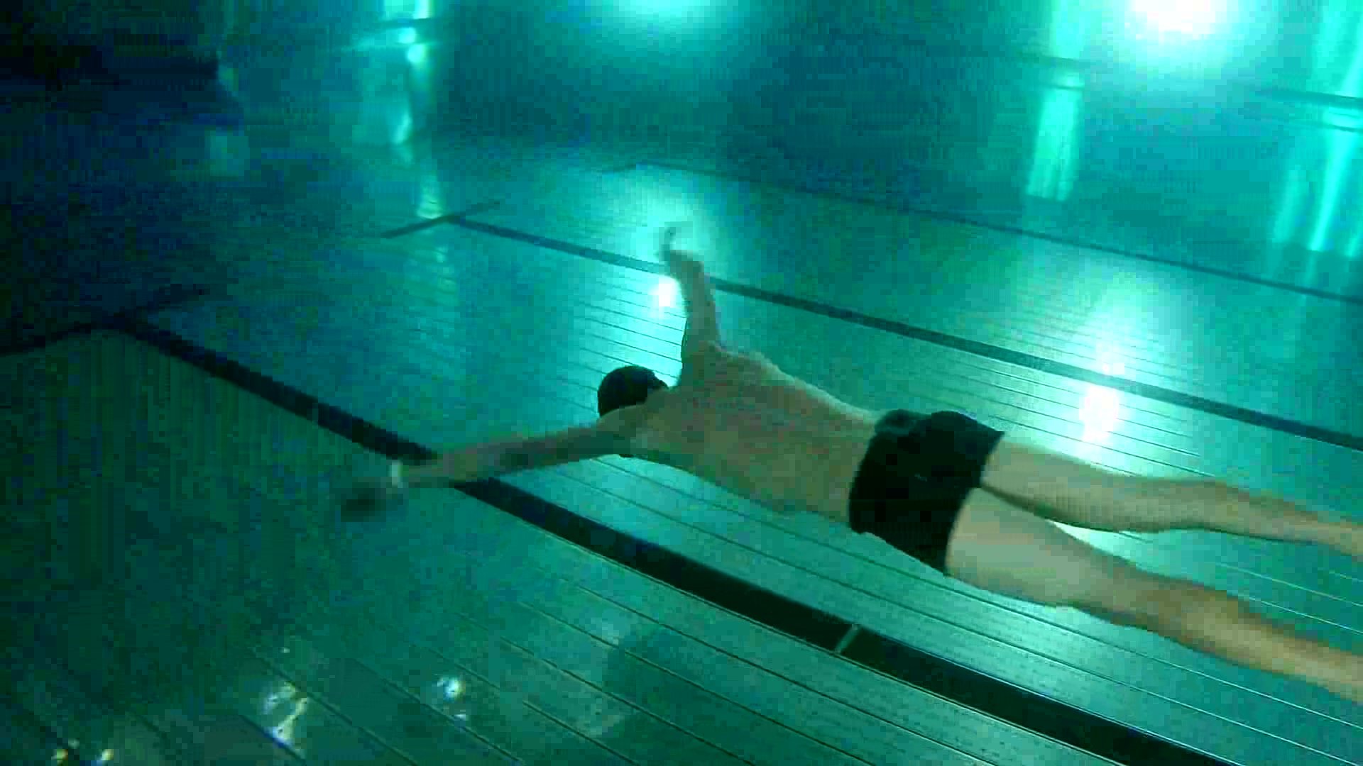 German apneists training underwater in pool - video 2