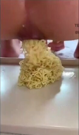 Bizarre Food Insertion - Food Fun: pasta in asshole - ThisVid.com