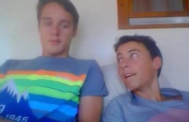 2  Very Cute German Friends With Nice Cocks Cum On Cam