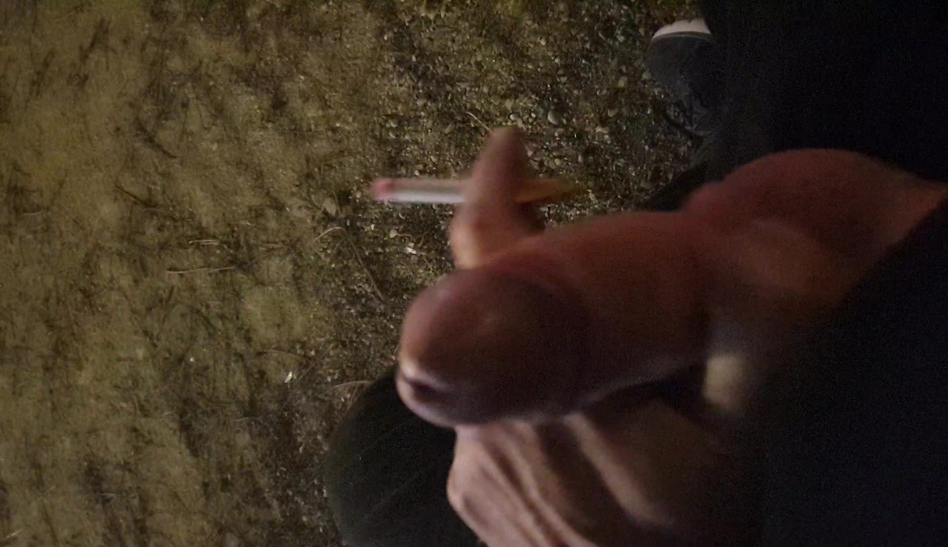 Jerking in public while smoking a cig
