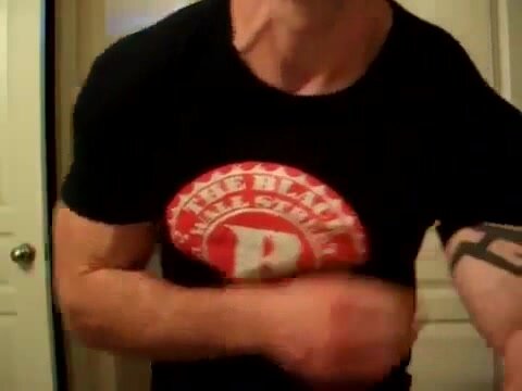 cocky muscle stud flexing and showing veins