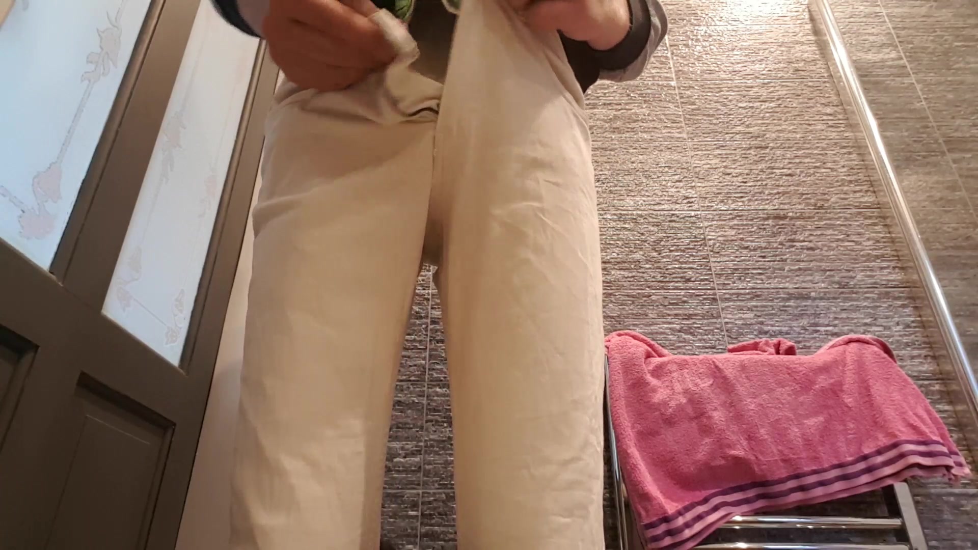 Soft Messy Shit In White Boxers And Pants