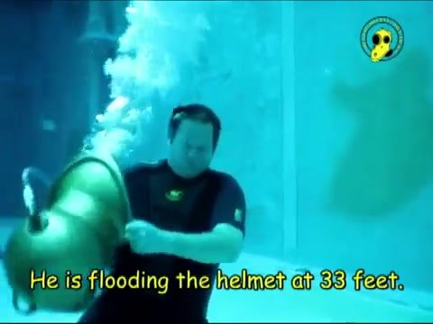 Beefy wetsuit dutch helmet divers underwater
