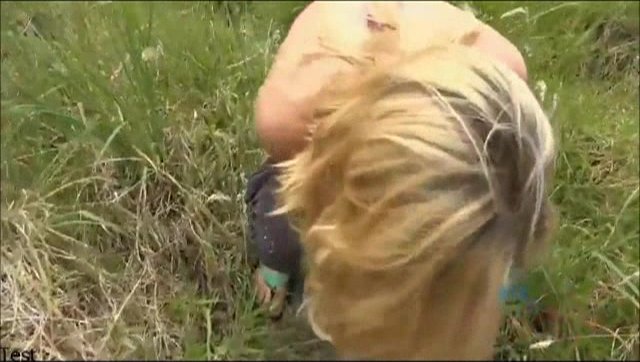 Public Pissing - Blonde pees in nature, twice
