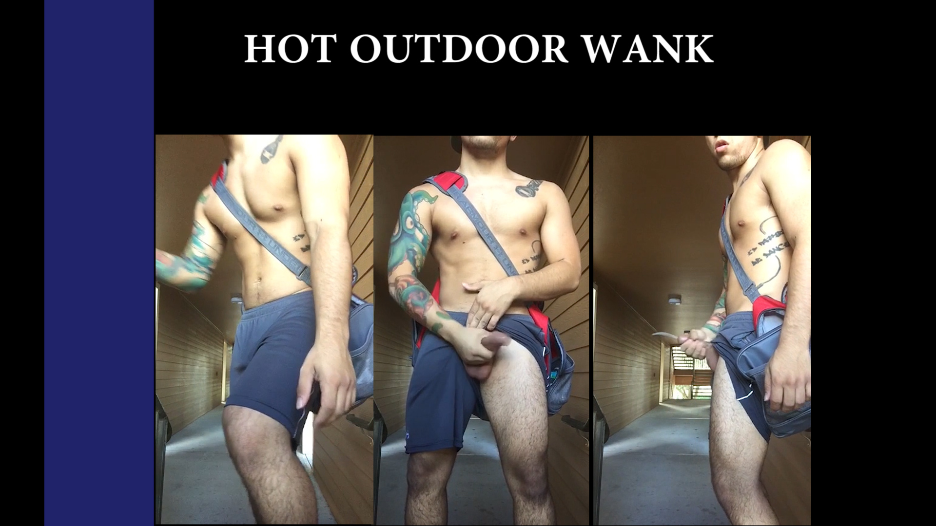 Tattooed Guy With Hot Outdoor Wank