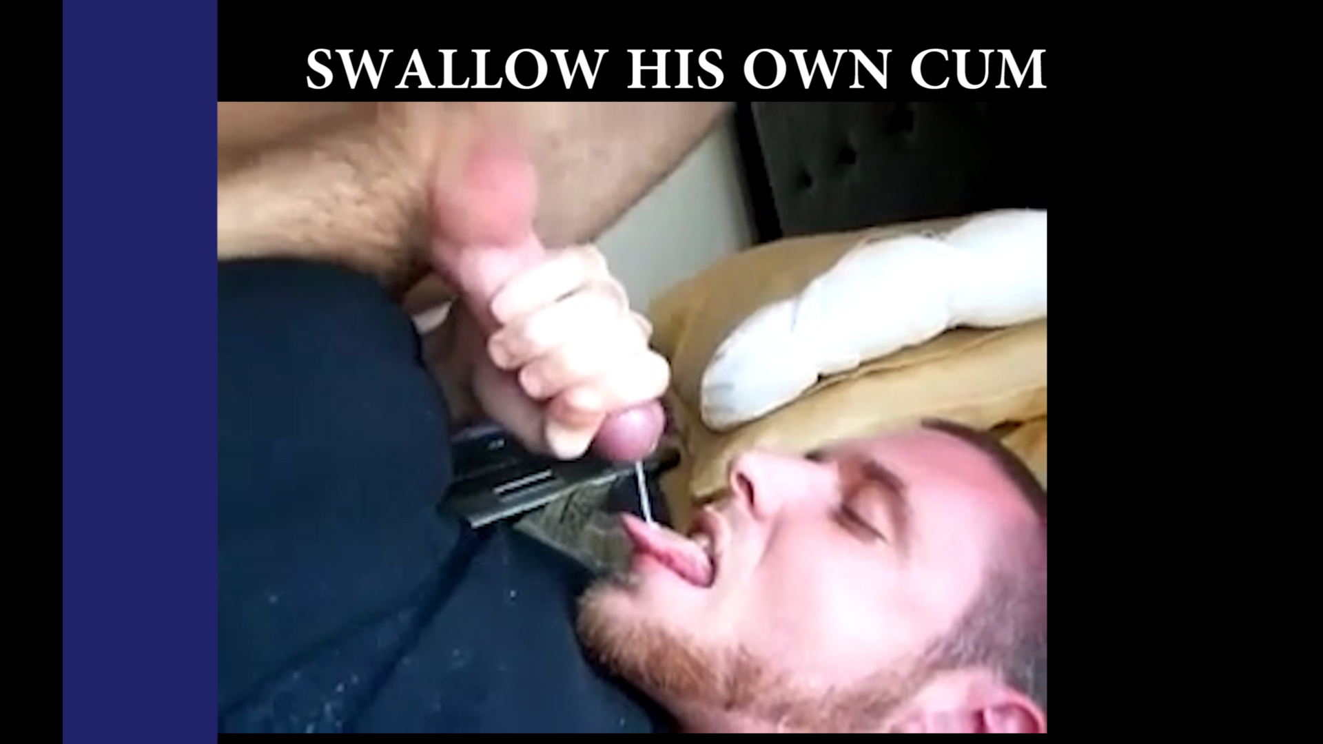 self swollowing own penis semen hot photo