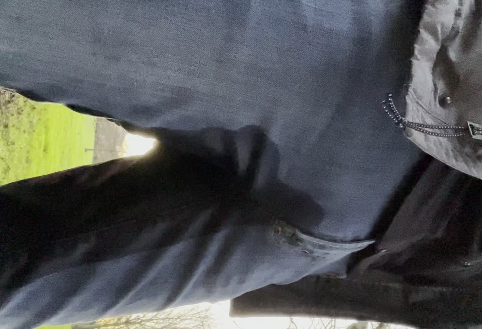 Public Pissing in Jeans Outdoors