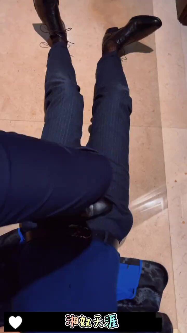 Male dress shoes trample ballbusting - video 8