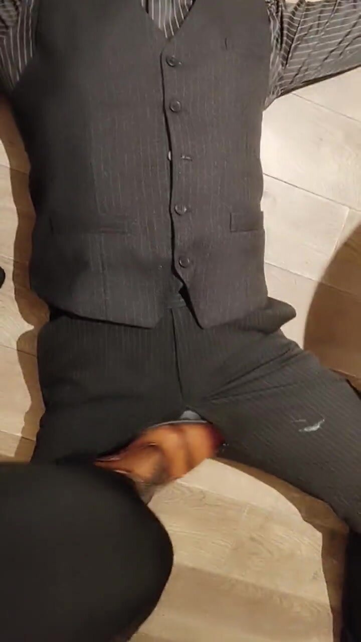 Male dress shoes trample ballbusting - video 14
