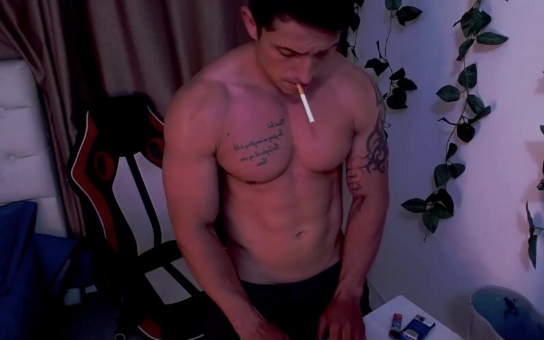 young bodybuilder smoking - video 15