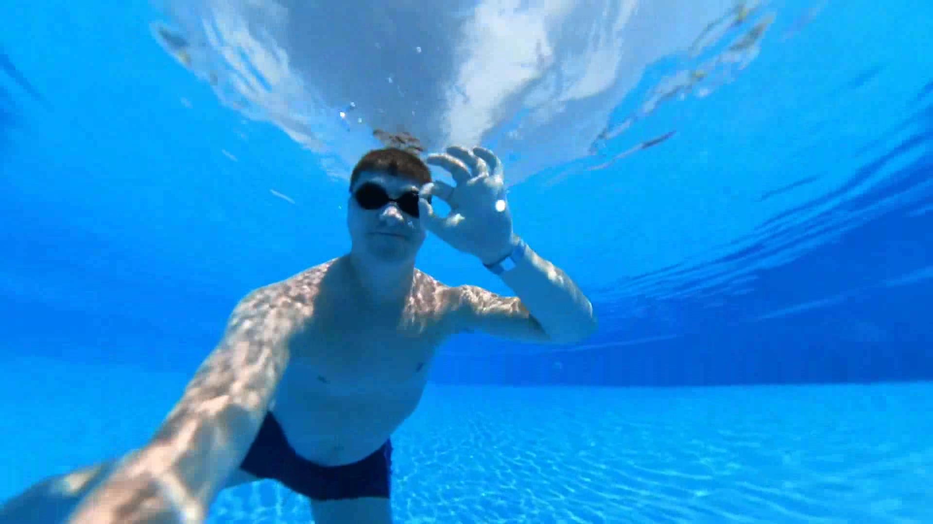 Underwater selfie in pool