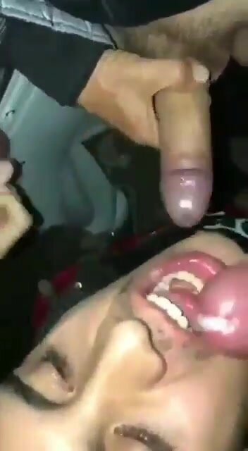 Three guys cum for one guy