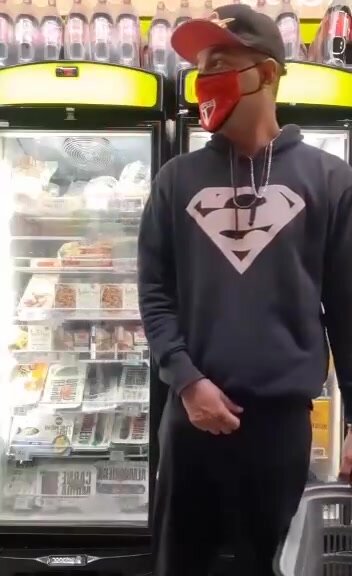 Exhibitionist Man Showing off his Thick D at the Market