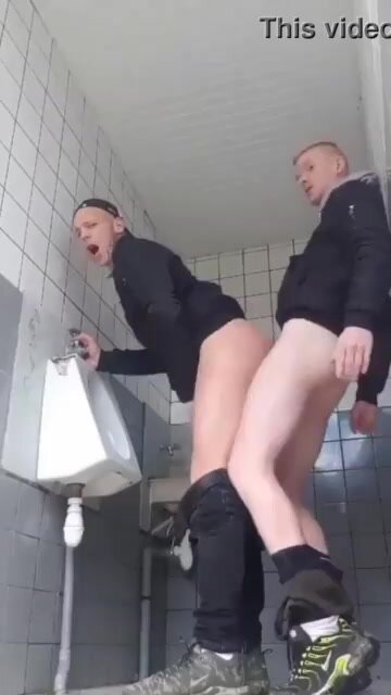 chavs have quick fuck in restroom
