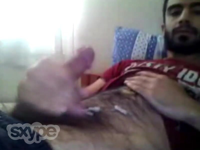 Handsome Arab guy wanks and cums