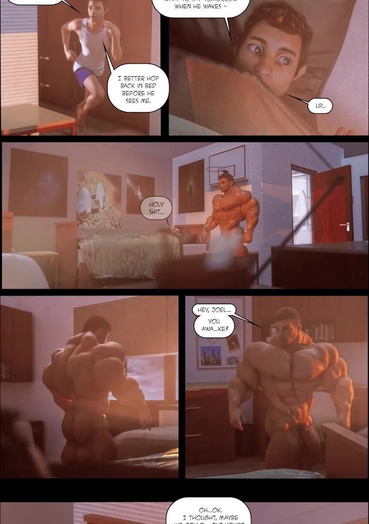 Muscle growth porn comic