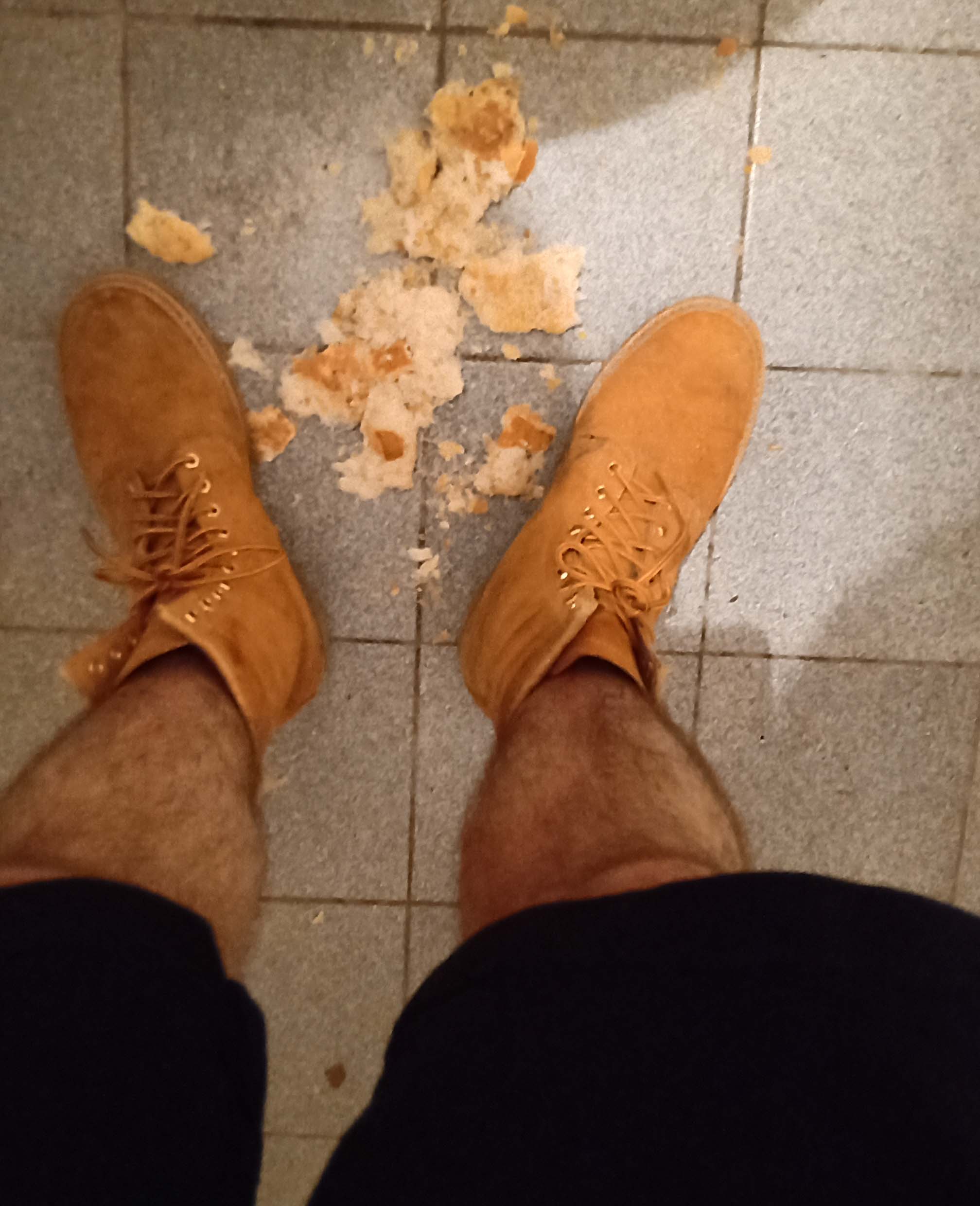 crushing bread w/boots