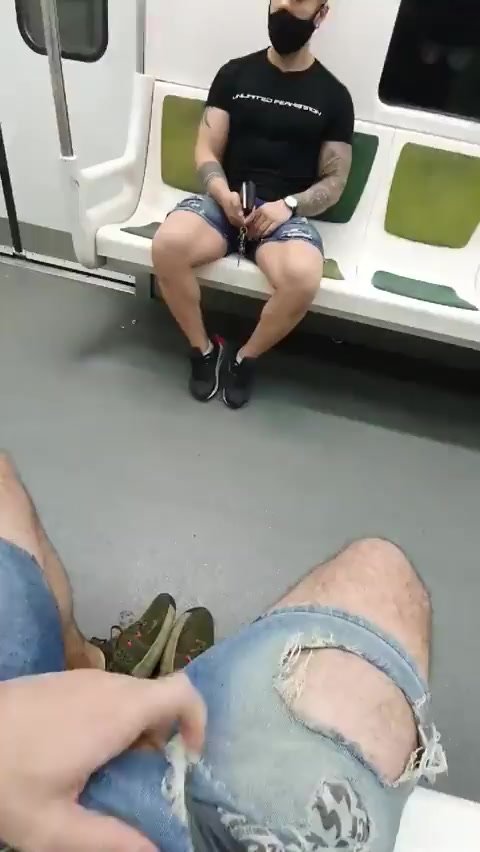 sucking on subway in front hot guy