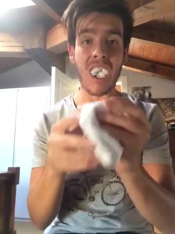 Hot teen stuffing socks in his mouth 2