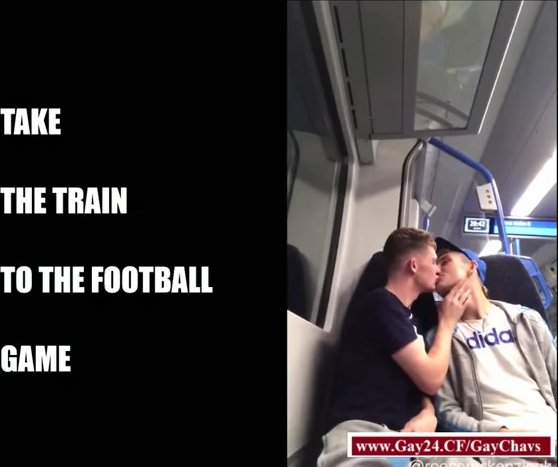 Two young brits fuck in public on a train