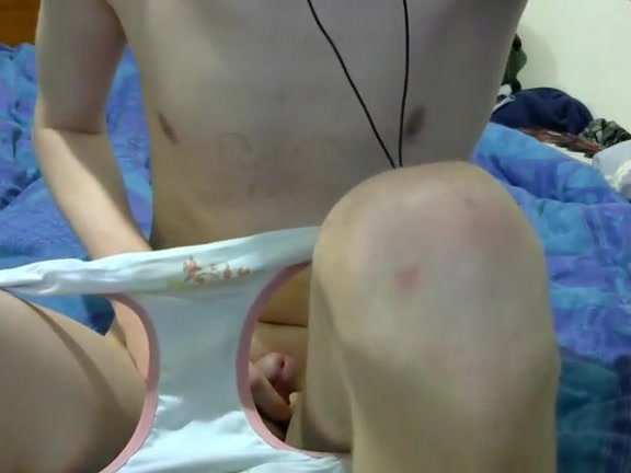 Sissy inserts marshmallows in ass
