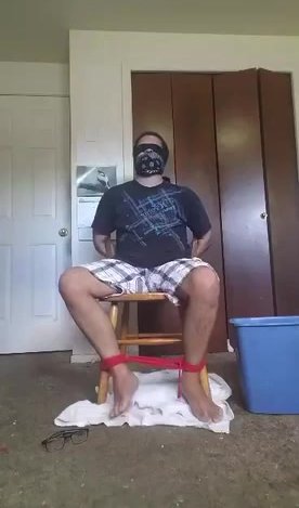 Self bondage to the chair